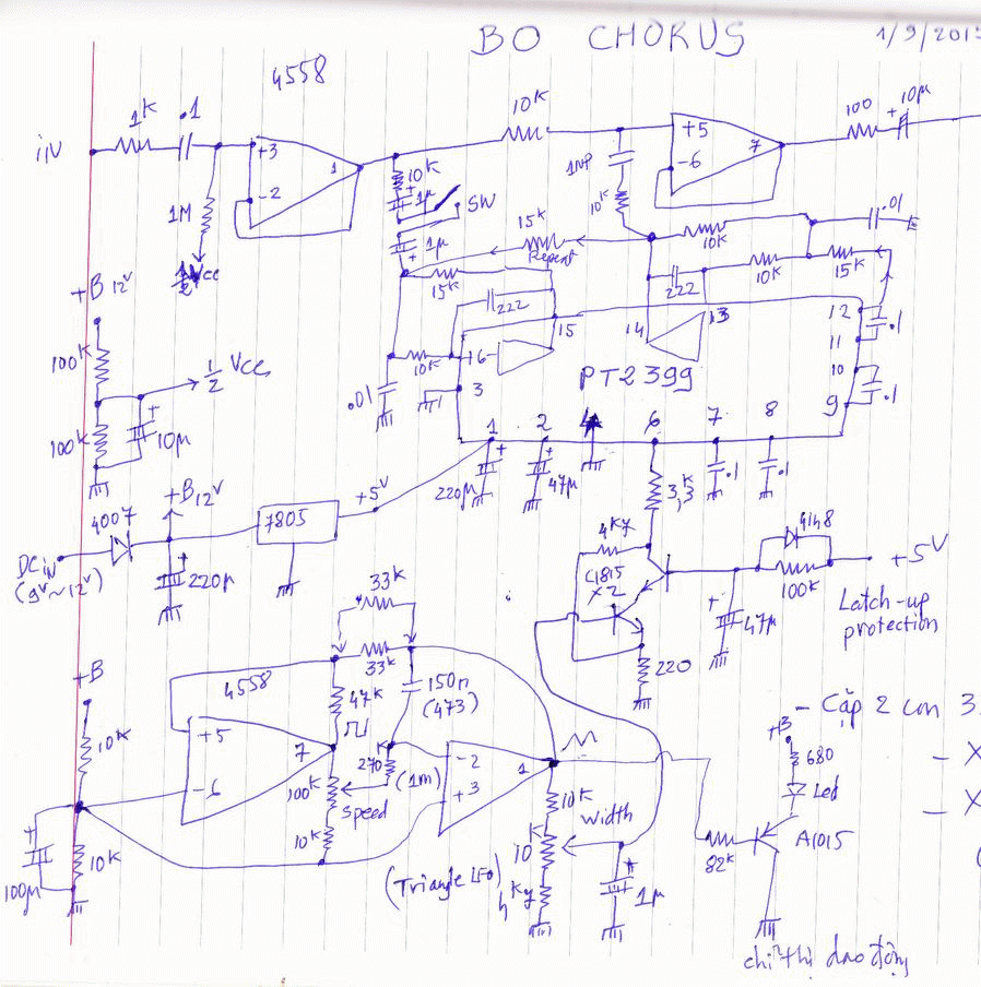 Mạch Chorus cho đàn guitar