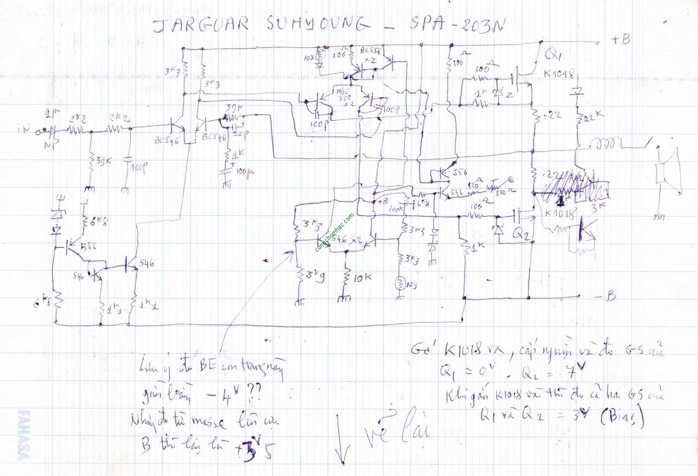 Sửa ampli Jarguar xài 4 con Mosfet giống nhau