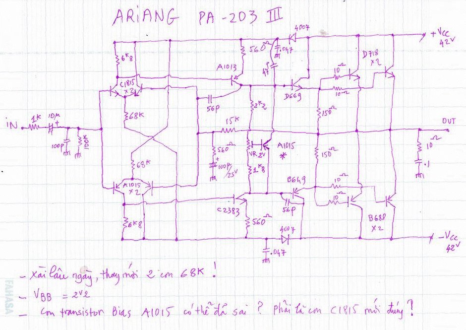 Mạch Công Suất Ariang PA-203 III