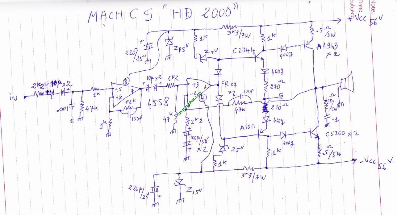 Sơ đồ nguyên lý mạch CS HĐ2000