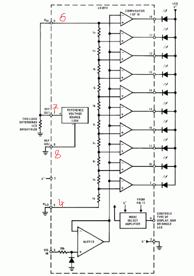 Ráp IC LM3914 dùng đo volt DC hoặc AC