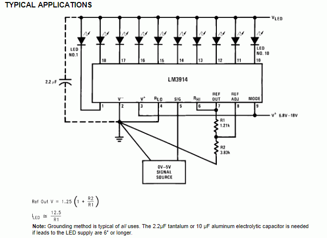 Ráp IC LM3914 dùng đo volt DC hoặc AC