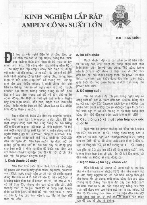 Kinh nghiệm ráp ampli công suất lớn