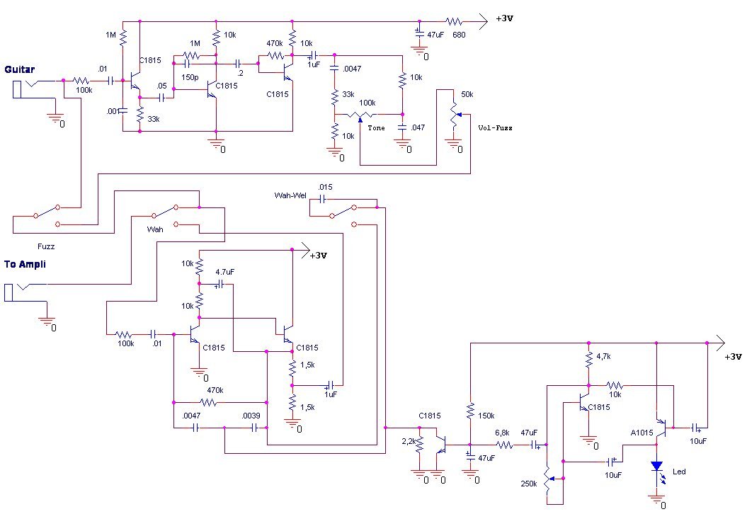 MẠCH WAH-FUZZ XÀI PIN 3V CỦA CÂY GUITAR ĐIỆN