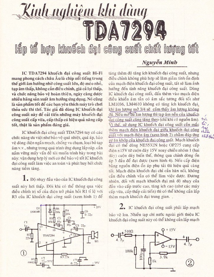 Khuếch đại công suất dùng TDA7294