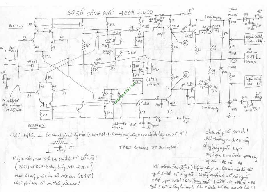 Bộ nguồn, dàn pre, mạch công suất, switch Mega 2400