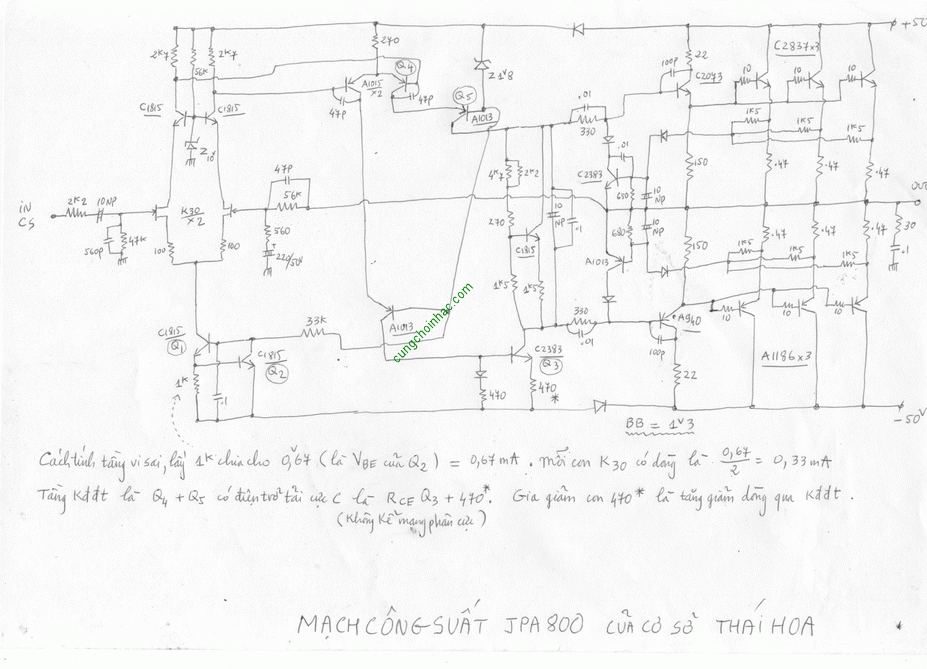 Mạch công suất JPA800 của Thái Hoa