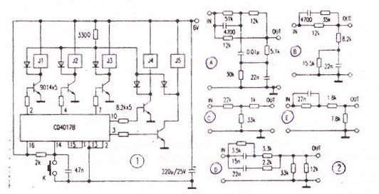Đổi TONE bằng switch điện tử 4017