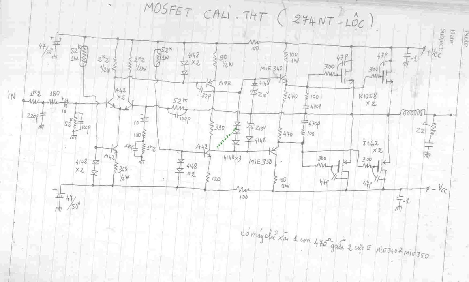 Mạch Công Suất THT xài Mosfet