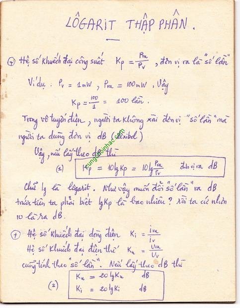 Decibel, Lôgarit thập phân