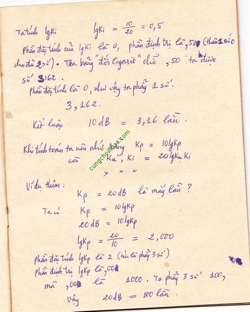 Decibel, Lôgarit thập phân