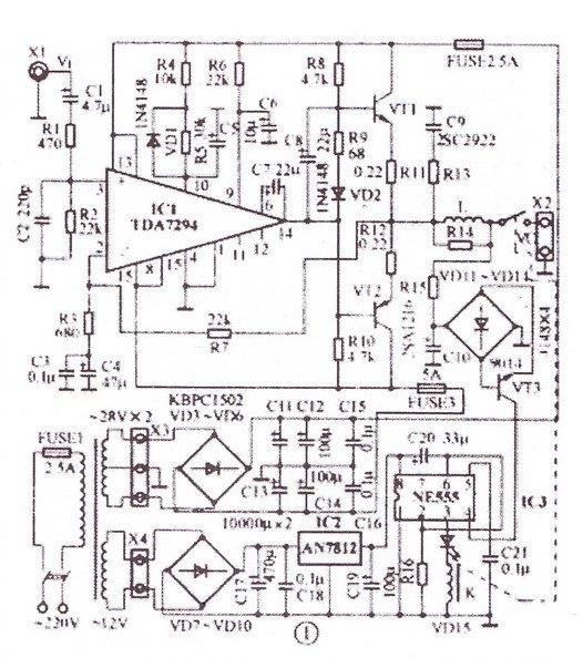 TDA7294 và mạch bảo vệ 555