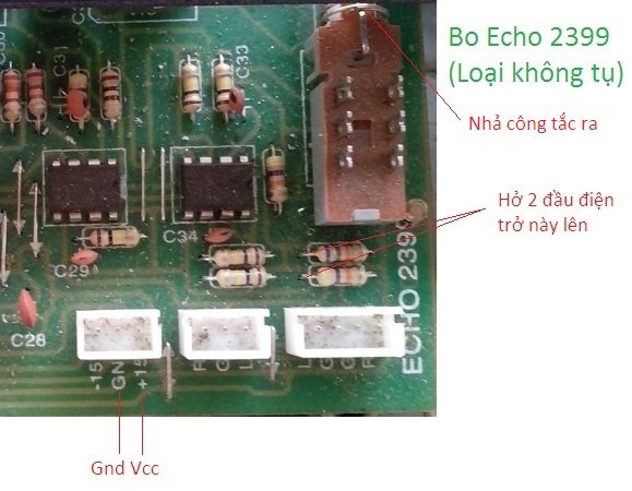 Xác định 4 điểm trên bo echo 2399 loại không có tụ
