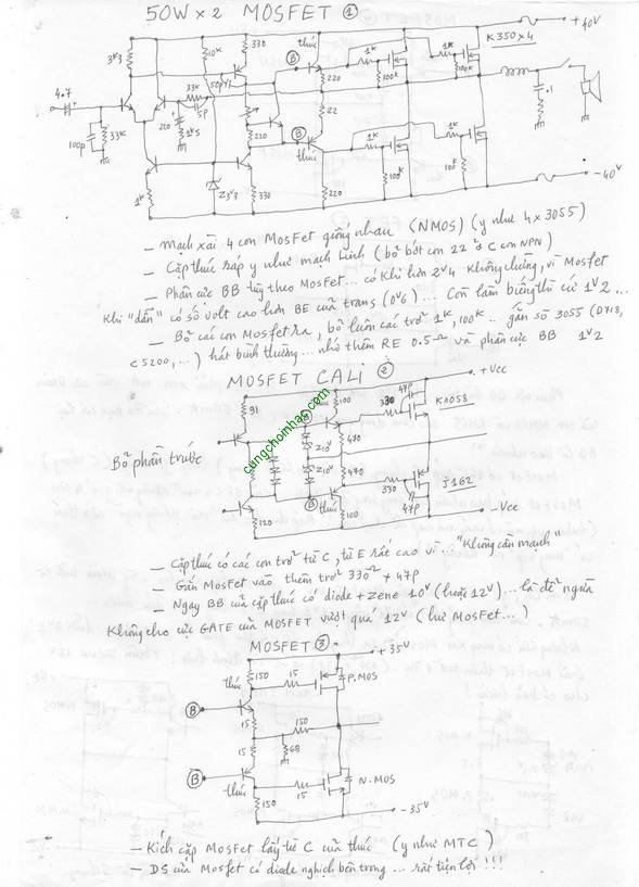 Ráp Mosfet ở tầng Công Suất