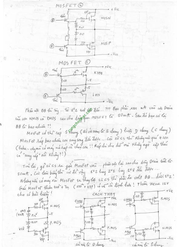 Ráp Mosfet ở tầng Công Suất